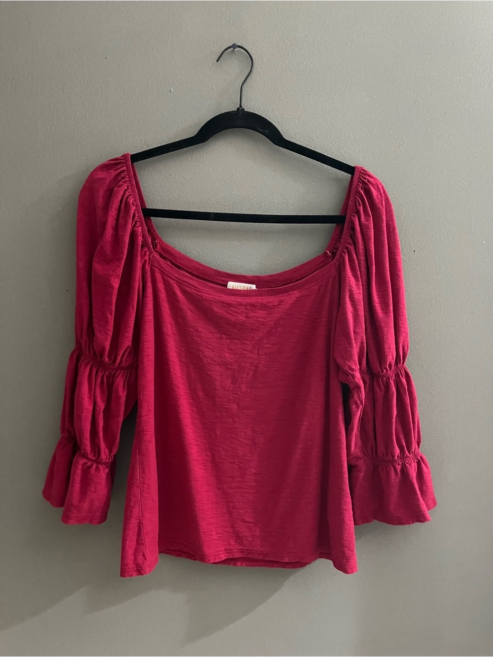 Nation Nordstrom Top Off-Shoulder Puff Sleeve Pima Cotton Renaissance Bohemian